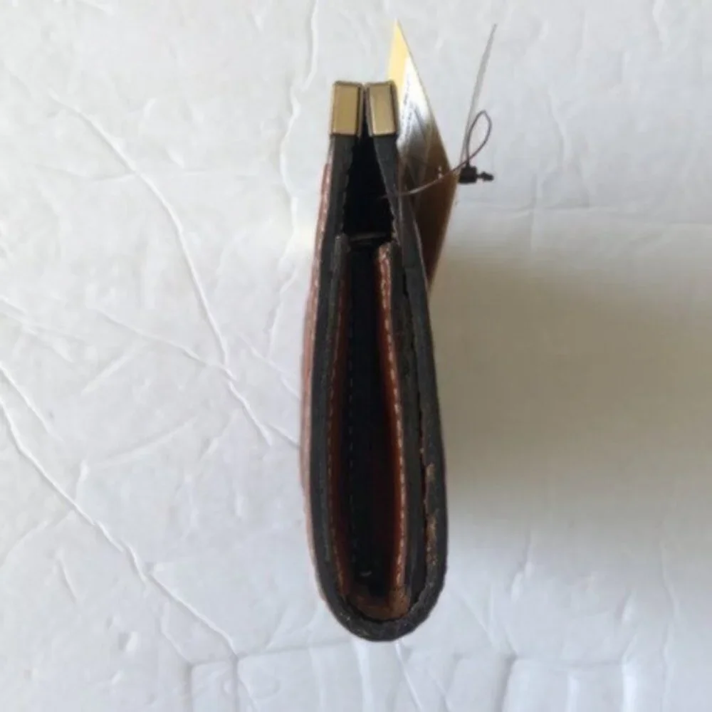 Patricia Nash Cauchy Leather Frame Wallet Tooled RFID Florence Brown